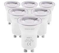 SINCELIGHT PAR11 Ampoule à Spot(Ø35mm) LED avec Culot GU10, 3W, 250 Lumens, équivalent halogène 25W, 2700K (Blanc Chaud), Couleur Magnifique RA>92, Angle de Faisceau 38°, Lot de 6