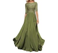 Sincemeet Robe en Dentelle pour Mère de la Mariée Robes de Soirée Formelles Longues à Manches 3/4 Une Robe de Bal en Ligne