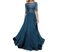 Sincemeet Robe en Dentelle pour Mère de la Mariée Robes de Soirée Formelles Longues à Manches 3/4 Une Robe de Bal en Ligne