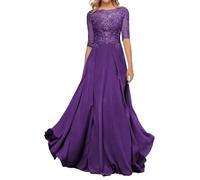 Sincemeet Robe en Dentelle pour Mère de la Mariée Robes de Soirée Formelles Longues à Manches 3/4 Une Robe de Bal en Ligne