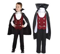 Sincere Party Costume de vampire pour garçon costume de Vampire d'halloween costume d'enfant,haut de vampire à manches longues,pantalon long,Cape 12T-14T