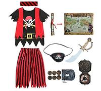 Sincere Party Ensemble de déguisement de pirate 8 pièces pour enfant Taille 7-8 ans