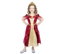 Sincere Party Fille de luxe rouge belle princesse robe cosplay costume avec Tiara 5-6 ans