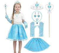 Sincere Party Fille princesse costume accessoires fantaisie dress up cosplay concours exquis set, Elsa dress up Tutu set pour les filles de 3-8 ans bleu