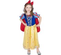Sincere Party Robe de Costume Blanche-Neige Deluxe pour Fille avec Cape et Bandeau 7-8 Ans