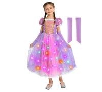 Sincere Party Robe de princesse Raiponce violette brillante de luxe, vêtements de princesse de luxe pour la Journée mondiale du livre, Halloween, etc. 5-6 ans