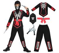Sincere Party Vêtements Ninja pour les enfants pour les hommes et les femmes,Skull Skull Skull Print Ninja fantaisie dress up costume 3-5 ans