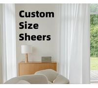 SINCERE Rideau en voile transparent de taille personnalisée, panneau semi-transparent filtrant la lumière pour salon, chambre à coucher, rideaux courts de traitement de petite et grande fenêtre