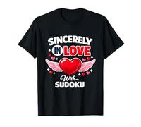Sincerely in Love with Sudoku Valentine Puzzle Lover Heart T-Shirt