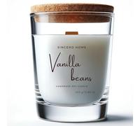SINCERO HOME Bougie Aromatique en Cire de Soja à la Vanille, Mèche en Bois, Écologique et Artisanale, Ambiance Chaleureuse, Parfaite pour Méditation et Cadeaux