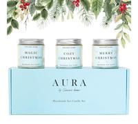 SINCERO HOME - Coffret de 3 Bougies Noël Artisanales en Cire de Soja Naturelle - Parfums d'Hiver Épicés pour une Ambiance Festive et Cocooning