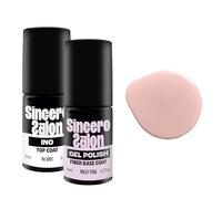 Sincero Salon- Fiber Base Coat Vernis Semi Permanent Milky Pink et Top Coat Semi Permanent Shiny INO - Vernis à Ongles Semi Permanent - Vernis Gel UV Semi Permanent - Gel Polish Ongle UV