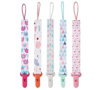 SinChic Attache Sucette Bébé,5 PCS Attache Tetine Tissu Pacifier Clip Chain Sucette Chaîne en Tissu Jouet de Dentition pour Bébé pour Bébé Garçon et Fille