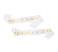 SinChic Baby Shower Écharpe,2 PCS Echarpe Future Maman Echarpe Future Dad Baby Shower Deco Fête Cadeau écharpe de Fête de Naissance pour Les Naissances Les Baby Showers
