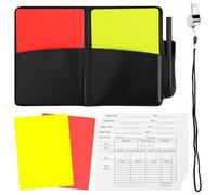 SinChic Kit Arbitre Foot,Cartons Rouge Jaune Carnet Scores | Set Arbitrage Foot Cartons Rouge Jaune Carnet Scores+Crayon Sifflets Inox Idéal Coaches Arbitres Officiels
