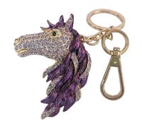 Sindary UK6535B Porte-clés en forme de cheval avec strass, violet, 7.0cm (2.76") Length by 5.0cm (1.97") Width