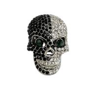 Sindary UKB6632B Broche tête de mort squelette 3,6 cm Strass Cristal Bijoux, 3.5cm (1.4 inch) Length by 2.5cm (1.0 inch) Width, Cristal Strass Métal, Strass