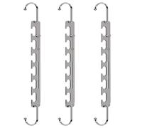 Sindax Cintre Gain de Place, Télescopiques à 6 Trous Réglables à 9 Trous Magiques INOX Cintres Metal, Gain de Place pour Vêtements Lourds, Organiseurs de Placard et Rangement (Lot de 3)