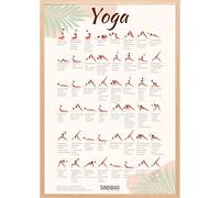 Sindibad Emporium - Affiche de Yoga Français/Sanskrit - Poster A2 Mat (42 x 59,4 cm) avec Circuit d’Entraînement - 23 asanas classiques -pilate- Sans cadre a2