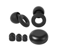 SindiSleep Bouchons d'Oreille Anti-Bruit, pour le Sommeil - 8 Embouts Réutilisables S/M/L(x2) afin de Dormir Paisiblement, Protection Auditive. Noir