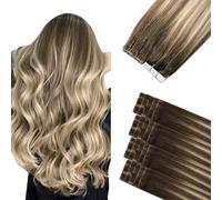 Sindra Extension Cheveux Naturel Adhesif #3/8/22 Noix Brown à Ash Brown Et Golden Blonde 20pcs 35cm 40g Tape Adhesif Cheveux Cousus Invisible (#3/8/22-35cm)