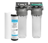 SINEA - Filtre à eau double 9' 3/4 + pack anti sédiments et odeurs - connexion arrivée d'eau 3/4' - porte filtres robustes de haute qualité fabriqué en Europe