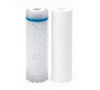 SINEA Pack 2 cartouches filtrantes - 1 filtre polyphosphate anti calcaire et 1 filtre à eau 1 micron pour porte filtres 9’’ 3/4, élimine le calcaire, la corrosion et les impuretés