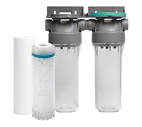 SINEA - Pack double filtre à eau 9"3/4 + cartouches anti sédiments & polyphosphate anti calcaire - porte filtres robustes, protection tartre, installations domestiques & appareils