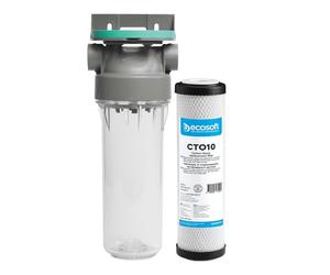 SINEA - Pack filtre à eau 9"3/4 + cartouche anti odeur charbon actif coco - porte filtre, anti chlore, anti odeurs, anti goût, filtration 10 microns pour eau domestique