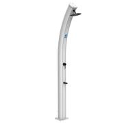 SINED Douche Solaire en Aluminium Blanc RAL9003 avec Systeme de Melange et Robinet Lavapieds Structure Courbee 35 Litres 226 cm Modele Dafne