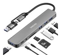 SINEHO Hub USB 8-en-1 Double USB-C/USB-A SD/TF Lecteur
