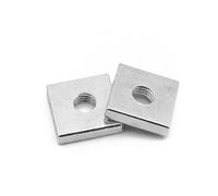 SINEKY 20 pièces écrou carré M3 M4 M5 M6 en Acier au Carbone galvanisé zingué Bloc Quadrangle Mince(Size:M6x14x14x4mm)