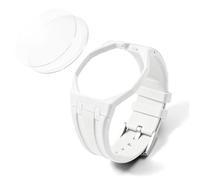 SineMetu Bioceramic Coque avec bracelet en silicone liquide pour AP x Swatch Royal Pop, ensemble de bracelets de montre de rechange pour homme et femme