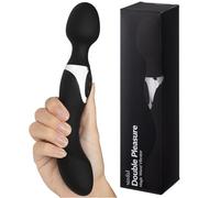 Sinful Double Pleasure Vibromasseur Magic Wand - Anti-éclaboussure et Rechargeable - Vibromasseurs Feminin Clitoridien - Stimulateur Point G - Stimulateur Vibrant - 20 Vitesses de Vibration - Noir