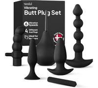 Sinful Ultimate Anal Plug Kit - Plug Vibrant Anus en Silicone - Noir