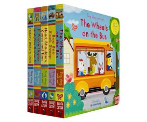 Sing Along With Me! Series 5 Books Collection Set By Yu-hsuan Huang(The Wheels on the Bus, Baa Baa Black Sheep, Head Shoulders Knees and Toes,If You're Happy and You Know It & Hickory Dickory Dock)