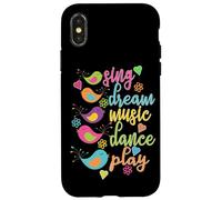 Sing Dream Music Dance Play Oiseaux colorés Coque pour iPhone X/XS