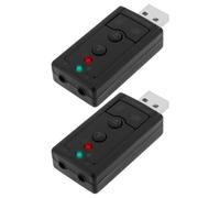SING F LTD Lot de 2 Adaptateurs Audio USB, Adaptateur Jack USB, Carte Son Externe USB, Stéréo Virtuel 7.1 Canaux avec Port Audio 3,5 mm et Microphone pour Ordinateurs Portables de Bureau