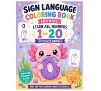 Sing language. Coloring Book for Kids. Learn ASL numbers 1-20 with cute animals.