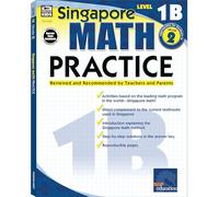 Singapore Math Practice Workbook-Level 1B, Grade 2 Math Book, Creating Picture Graphs, Multiplying and Dividing, Telling Time, Counting Money (128 pgs)