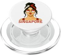 Singaporean Girl Singapore Flag Singaporean Girlfriend Wife PopSockets PopGrip pour MagSafe