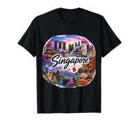 Singapour Asie du Sud-Est Péninsule Malaise T-Shirt Graphique avec Valeur