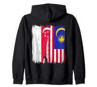 Singapour Malaisie Demi-Drapeau Singapour Patrimoine malaisien Sweat à Capuche