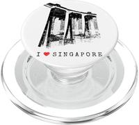 Singapour Marina Bay Skyline Vintage Asie I Love Singapore PopSockets PopGrip pour MagSafe