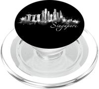 Singapour Skyline Silhouette Asie Fan Amour I Love Singapore PopSockets PopGrip pour MagSafe