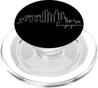 Singapour Skyline Silhouette Asie Fan Amour I Love Singapore PopSockets PopGrip pour MagSafe