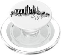 Singapour Skyline Silhouette Asie Fan Amour I Love Singapore PopSockets PopGrip pour MagSafe