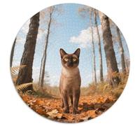 Singapura, Puzzle Circulaire 1000 Pièces Enrichi DePet Chat, pour Esprit Curieux Et Aimant Les Défis Visuels 1000pcs (67.5x67.5cm)