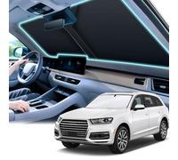 SINGARO Pare-soleil pliable réfléchissant pour pare-brise de voiture, pare-soleil en polyester 240T, pare-soleil de voiture avec design qui se chevauche, accessoires d'intérieur de voiture