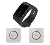 SINGCALL Système D'appel sans Fil pour Restaurant/Hôtel/Hôpital/Bar/Centre de Fitness, Téléavertisseur pour Personnes âgées, 1 Récepteur Mobile étanche 2 Boutons d'appel